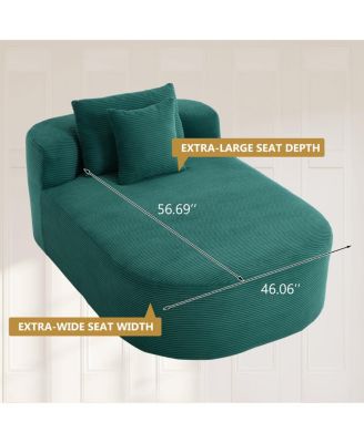 67.5" Chaise Lounge Indoor Corduroy Oversized Sleeper Sofa