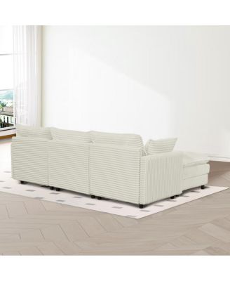 Seven-piece sofa set with console, coffee table & 6 pillows