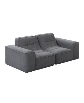 83.6" Modular 3-Seater Sofa with Tufted Design & Sparkling Chenille