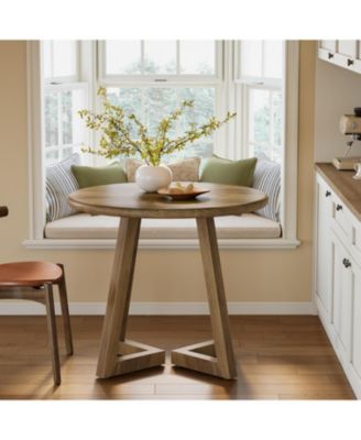 Small Round Dining Table for 2-4 People, 31.5-Inch Kitchen Table for Dining Room, Living Room