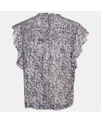 Women's Etoile Blue Floral Print Cotton Layona Blouse