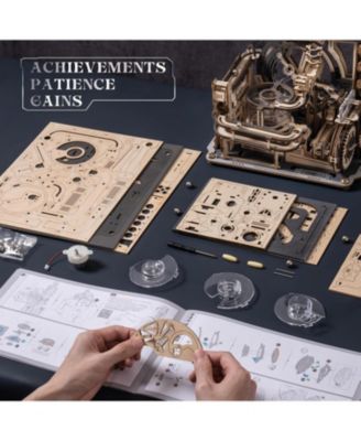 3D Puzzles for Adults, Model Kits Marble Spaceport, Marble Run Brain Teaser Wooden Puzzles Building Toy, Desk Decor Creative Birthday Gifts