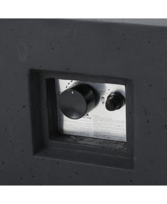 50000 BTU Outdoor Propane Fire Pit Dark Grey with Tank Holder Lightweight Concrete Modern Design