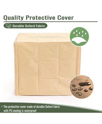 28 Inch Propane Gas Fire Pit Table 50000 BTU Square Steel Brown Industrial Natural Style for Outdoor Patio Garden