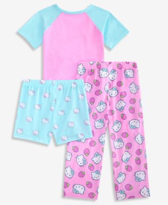 Toddler Girls' 2T-4T Top, Shorts & Pants Pajamas, 3-Piece Set
