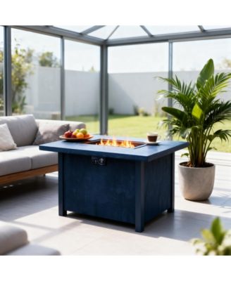 43.7 Inch Square Outdoor Propane Fire Pit Table 50000 BTU CSA Certified Charcoal Grain 44W x25H