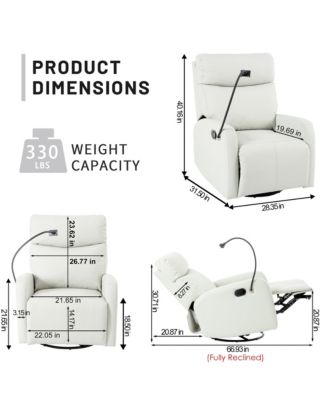 360° Swivel Recliner Chair with Footrest - Overstuffed Rocker Glider,Living Room Recliner