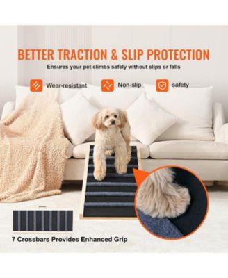 Foldable Wooden Dog Ramp for Bed & Couch - Adjustable 39" Pet Ramp for All Dogs/Cats