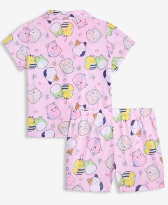 Girls' 6-12 Button-Down Short Pajamas, 2-Piece Set  