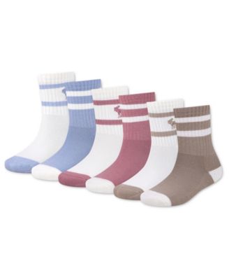 Boys' and Girls' Half Crew Socks, 6-Pack