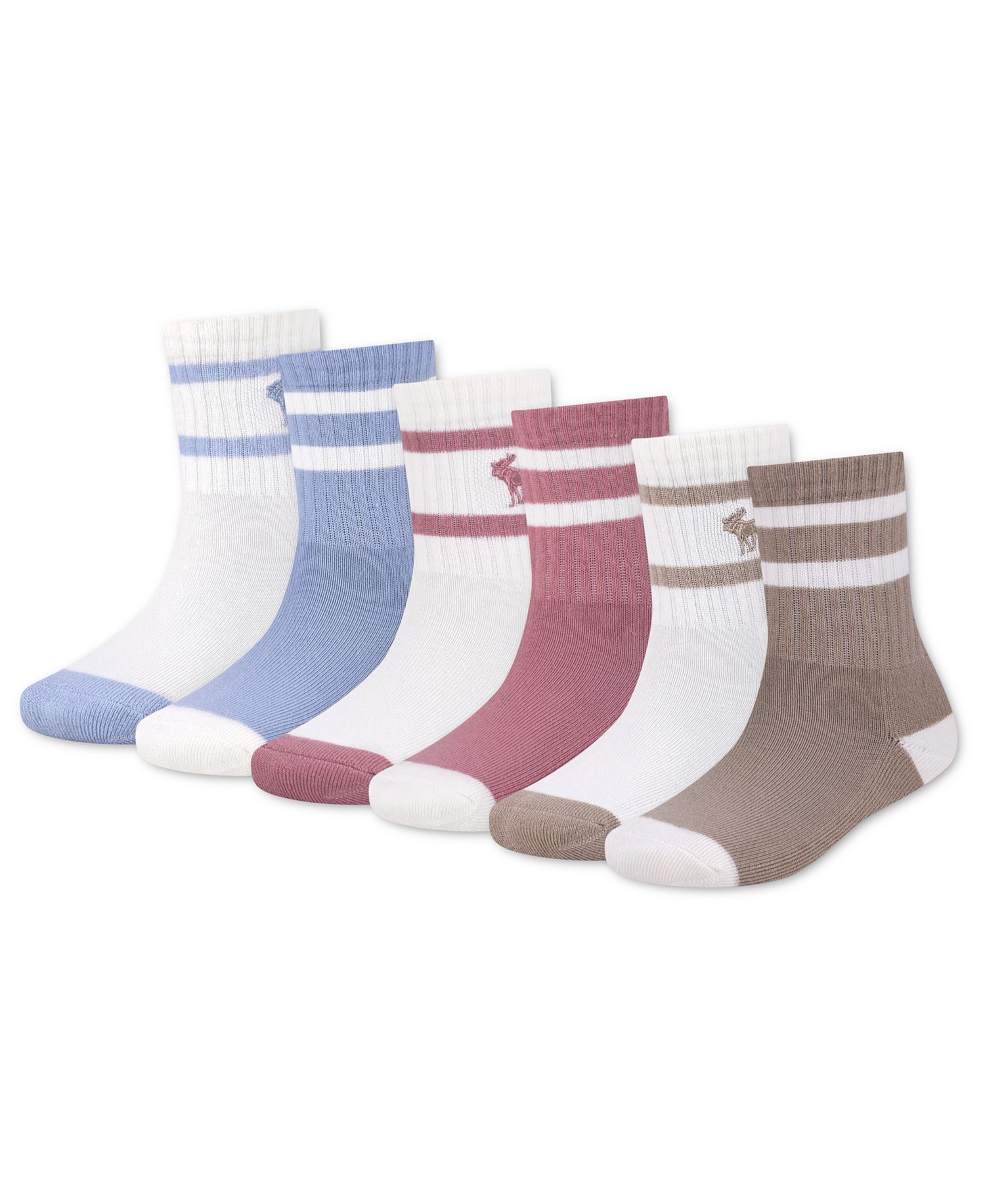 Boys' and Girls' Half Crew Socks, 6-Pack