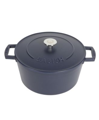 6 Qt Round Matte Enamel  Cast Iron Dutch Oven Pot With Lid - Blue