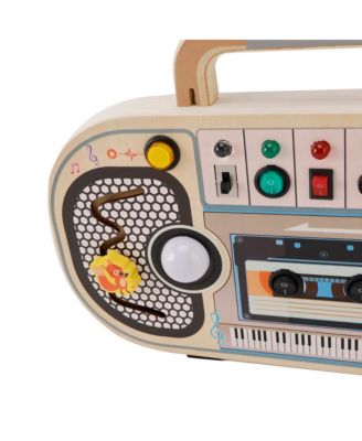 Interactive Light & Sound Busy Board for Toddlers, Montessori Toy with 5 Musical Switches & Games