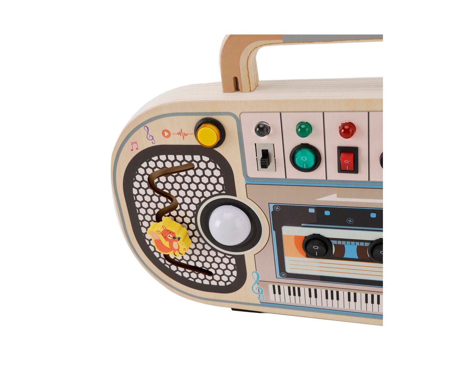 Детская игрушка Bruce & Shark Interactive Light & Sound Montessori Busy Board, Ages 1+, цвет: Коричневый — фото 7