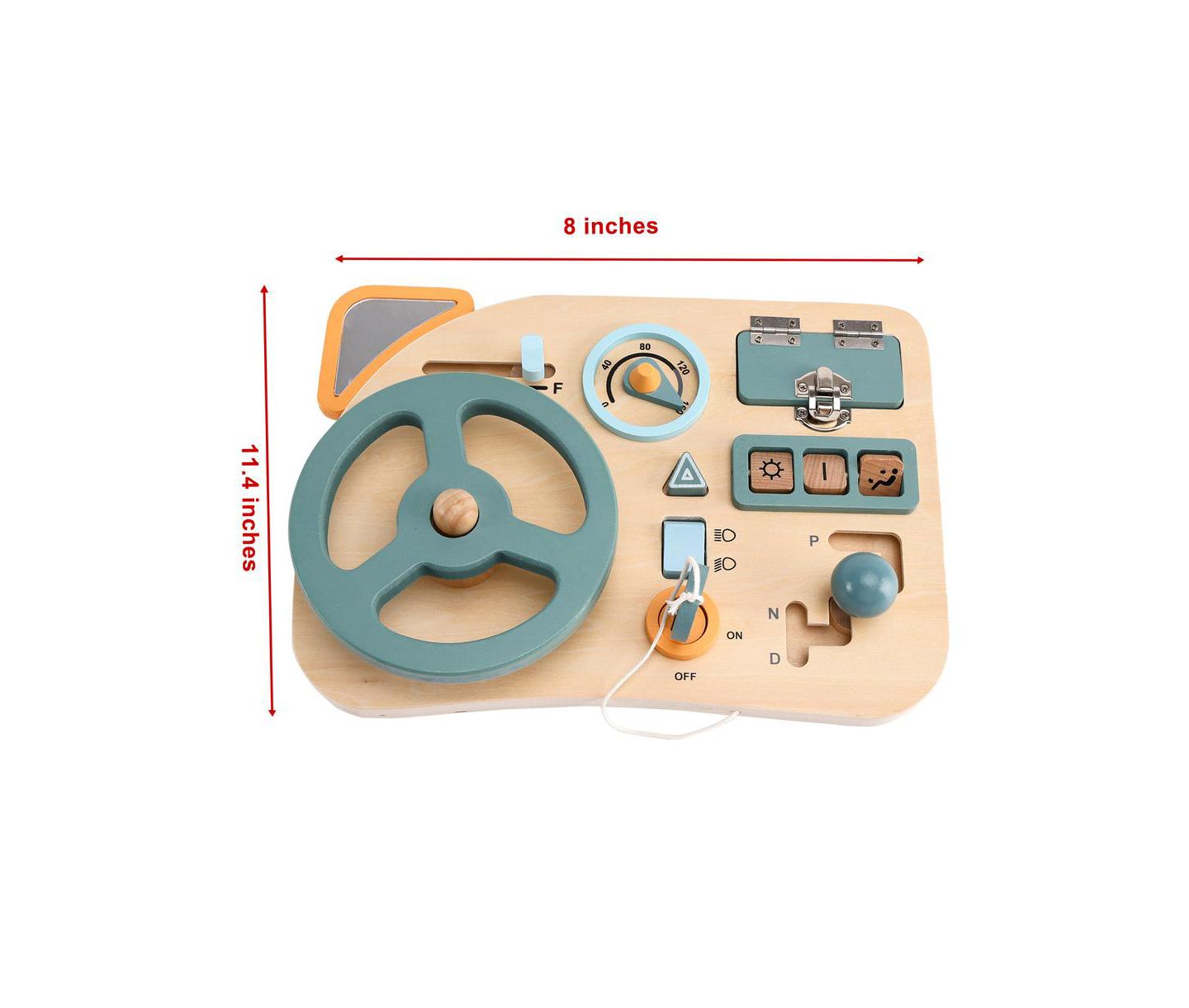 Детская игрушка Bruce & Shark Wooden Montessori Busy Board, Ages 3+, цвет: Синий — фото 9