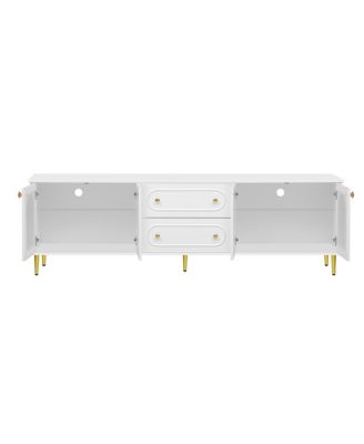 Modern TV Stand with 2 Drawers & 2 Cabinets, Up to 80