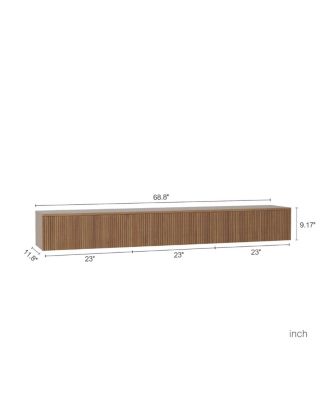 Floating 69" TV Stand with 16 Color LEDs, Modern Entertainment Center