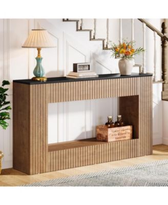 Modern Console Table, 55-Inch Wood Entryway Table with Storage, Narrow Long Sofa Table
