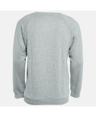 Men's Grey Printed Cotton Crewneck Sweatshirt