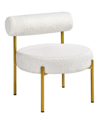 1 Pc Boucle Fabric & Gold Metal  Accent Feature Side Chair