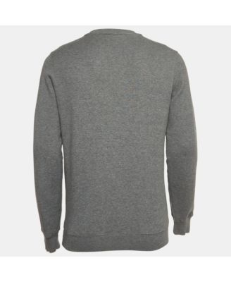 Men's Grey Eagle Print Cotton Knit Sweatshirt