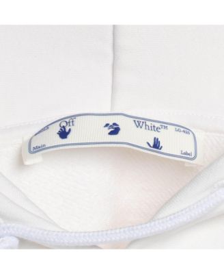 Pre-Owned Off-White Men's White Logo Embroidered Jersey Hoodie Jacket