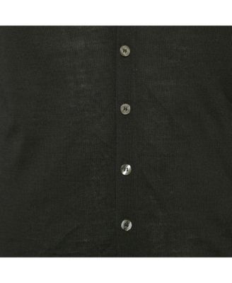 Men's Black Striped Cashmere Cardigan