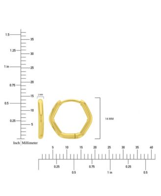 Waterproof Yellow 14mm Tube Octagon Huggie Earrings