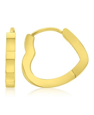 Waterproof Yellow 19mm Heart Huggie Earrings