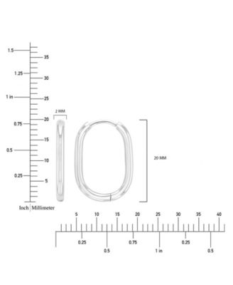 Waterproof Platinum 20mm Oval Hoop Earrings