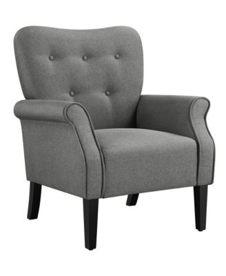 Upholstered Mid-century Modern Accent Chair, Yellow