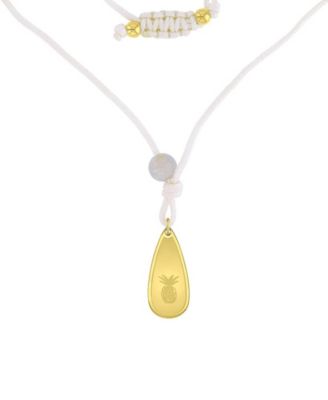 Roxy Waterproof Yellow Pineapple Labradorite Adjustable Necklace - Gold White 64$