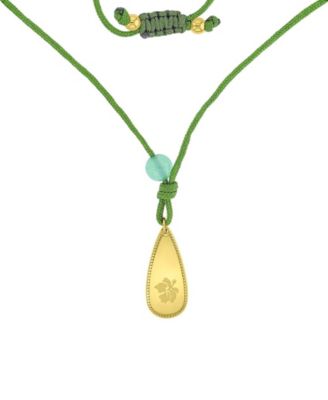 Waterproof Yellow Hibiscus Green Aventurine Adjustable Necklace