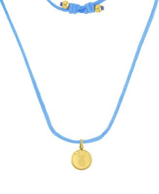 Roxy Waterproof Yellow Beads Beads Adjustable Necklace - Gold Blue