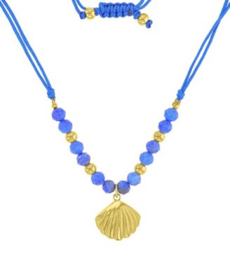 Waterproof Yellow Seashell Labradorite Adjustable Necklace