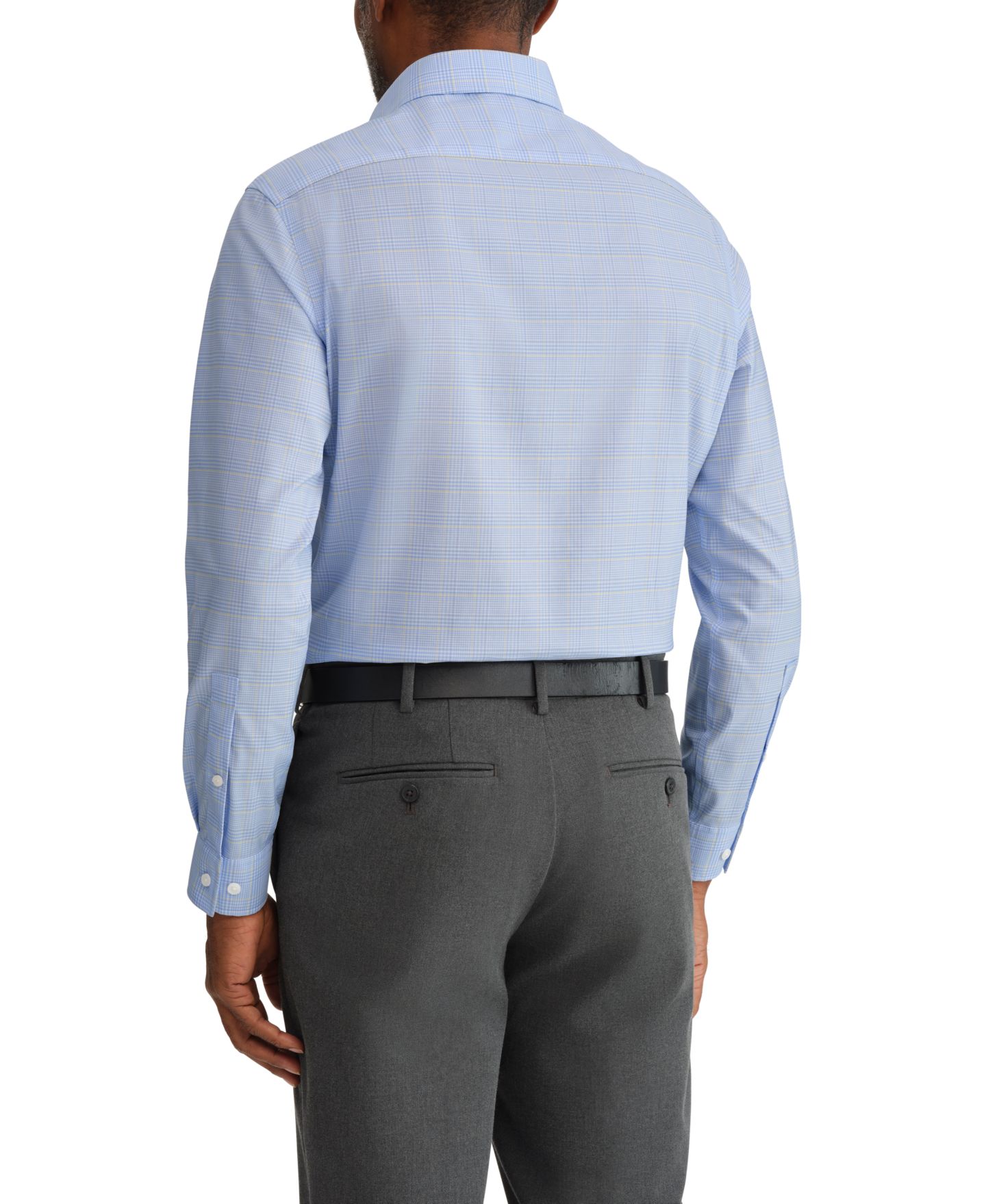 Мужская рубашка Michael Kors Stretch Fabric Ultra Wrinkle-Free Dress Shirt, цвет: Синий — фото 3