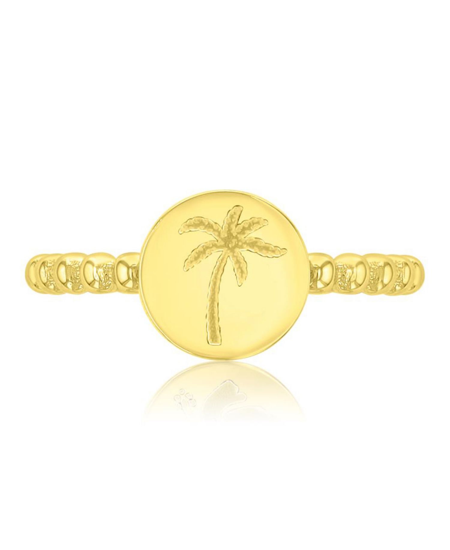 Waterproof Yellow Palm Tree Beads Ring