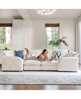 Terencio 128.5" Modern Storage Modular Sectional Sofa with Hassle-free Assembly