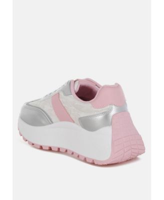 Womens Koters Print Embroidery Detail Metallic Sneakers