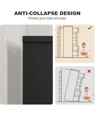 5 Drawer Dresser for Bedroom, Gray Chest of Drawers with Embedded Handles, Wooden Dresser Organizer for Living Room
