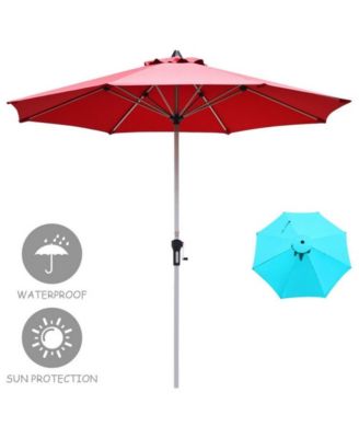 9 Feet Patio Outdoor Market Umbrella with Aluminum Pole without Weight Base