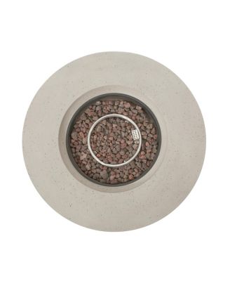 Outdoor 50,000 BTU Round MgO Concrete Propane Fire Pit, Light Grey (Tank Cover not Included)