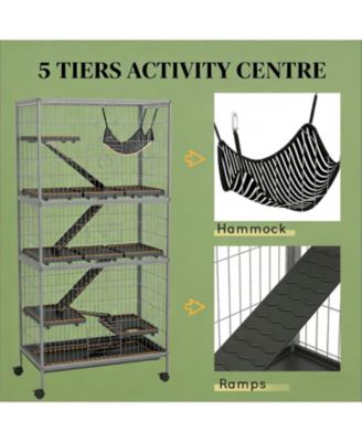 Mobile Cat Habitat on Wheels - A Secure, Roaming Home for Your Feline,Black