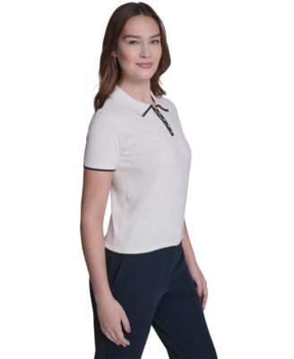 Women's Collared Tipped Polo Sweater