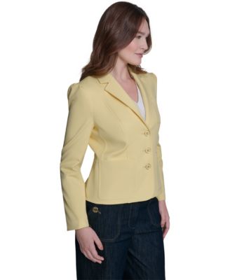 Women's Puff Sleeve Notch Collar Blazer