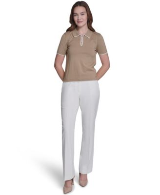 Women's Collared Tipped Polo Sweater