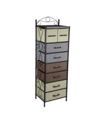 Victorian Style 8-Drawer Tower Storage Organizer Unit, Multicolor
