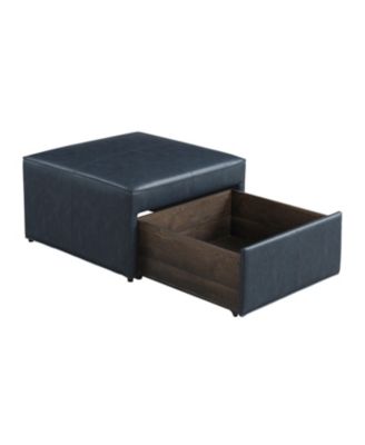 29" Leather Heidi Storage Ottoman