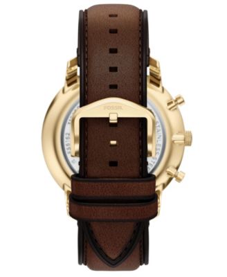 Men's Neutra Chronograph Brown Leather Watch, 44mm