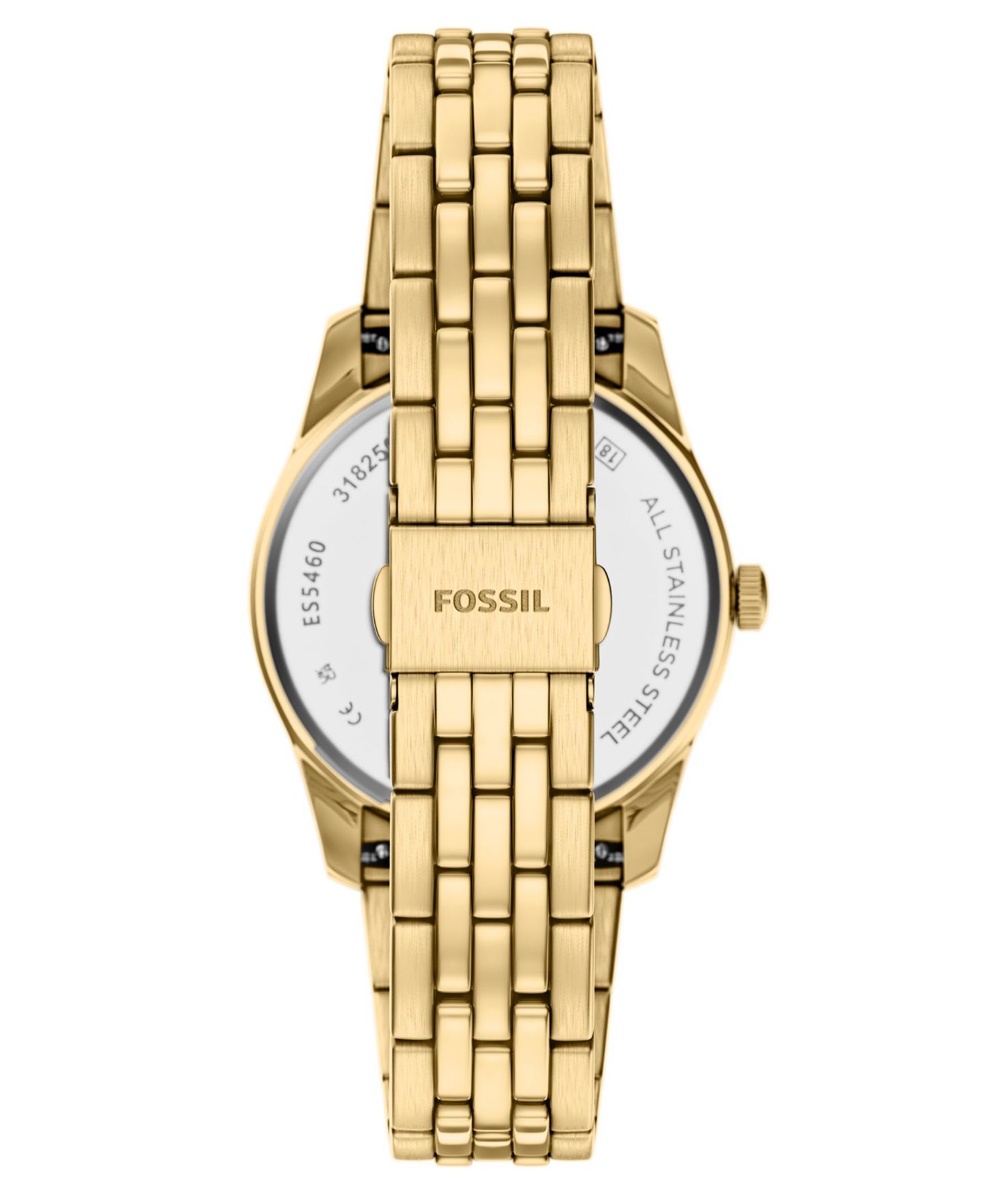 Женские часы Fossil Scarlette Three-Hand Day-Date Gold-Tone Stainless Steel Watch, 34mm — фото 3